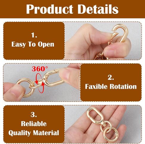 2Pcs Swivel Snap Hooks, Double Opening Swivel Clasp Clips, Zinc Alloy, Metal Key Chain Clasp for Bags, Jewelry Lanyards (Silver) in Saudi Arabia