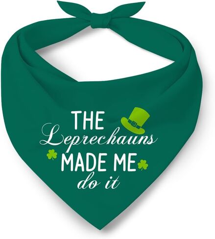 Pet Me I'm Irish Dog Bandana، مناديل عيد القديس باتريك للكلاب، وشاح شامروك الأيرلندي للكلاب الصغيرة والمتوسطة، إكسسوارات باندانا للحيوانات الأليفة باللون الأخضر اللطيف، للكلاب in Kuwait