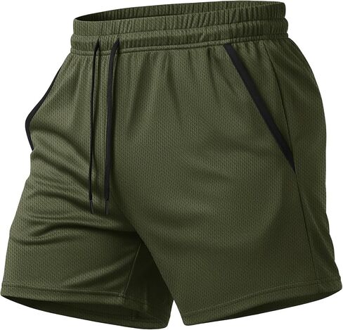 MAGCOMSEN Men's 5" Athletic Running Shorts Quick Dry Lightweight Linerless Mesh Workout Gym Active Shorts with Pockets in Saudi Arabia