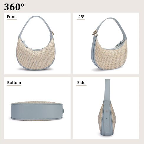 Crescent Shoulder Bag for Women, Small Vegan Leather Crossbody Purse Hobo Handbag with Adjustable Strap for Travel in Saudi Arabia