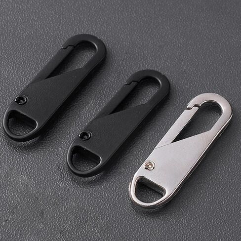 4-Pack Black Zipper Replacement Pullers - Zinc Alloy Removable Zipper Pulls for Luggage, Jackets, Backpacks, and More in Saudi Arabia