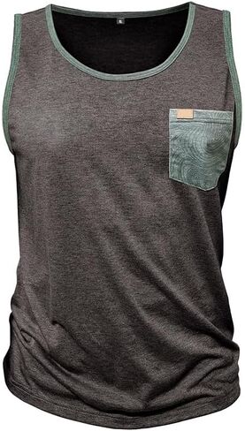 Men's Workout Sleeveless Shirts Muscle Shirt Gym Fitness Beach Tank Tops in Saudi Arabia