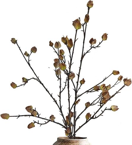 3Pcs Faux Berry Stems for Tall Vases, 35.4 Inch Bendable Brown Branches with Frosted Effect - Faux Branches Artificial Chinese Lantern Stems for Farmhouse Home Office Decor in Saudi Arabia