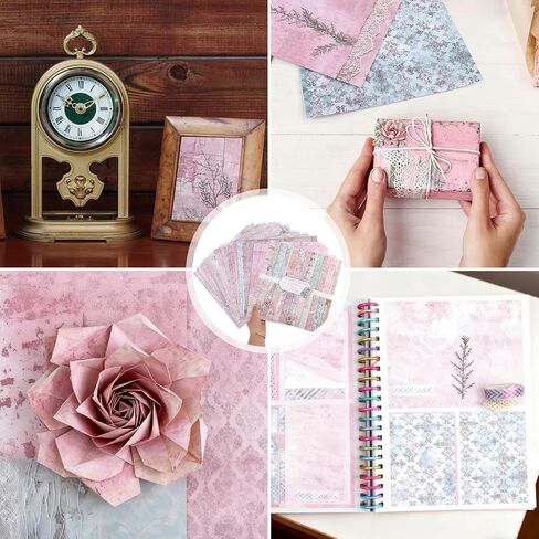 24 Sheets 12x12 Inch Scrapbook Paper Boho,24 Designs Double Sided Brown Vintage Floral Patterned Craft Paper for Junk Journals,Card Making,Photo Albums and DIY Crafts in Saudi Arabia