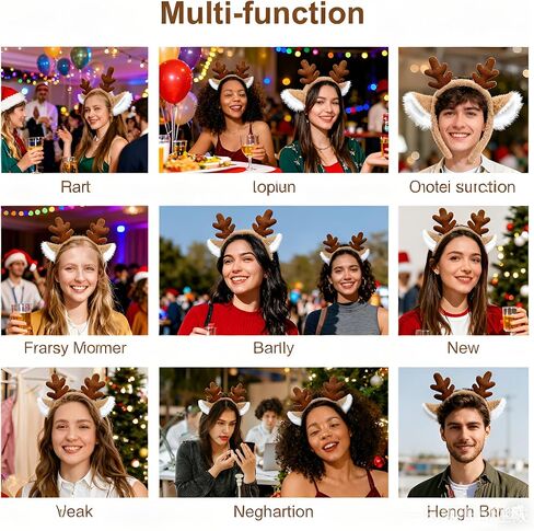 Plush Reindeer Antler Headband for Holiday Roleplay, Suitable for Men and Women, Costume Accessory in Saudi Arabia