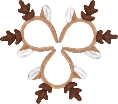 Plush Reindeer Antler Headband for Holiday Roleplay, Suitable for Men and Women, Costume Accessory in Saudi Arabia