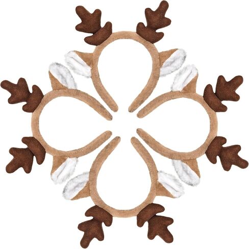 Plush Reindeer Antler Headband for Holiday Roleplay, Suitable for Men and Women, Costume Accessory in Saudi Arabia