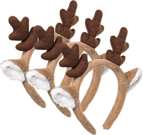 Plush Reindeer Antler Headband for Holiday Roleplay, Suitable for Men and Women, Costume Accessory in Saudi Arabia