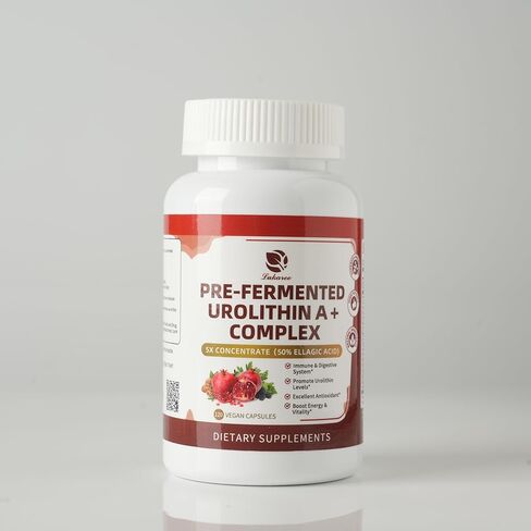 Triple-Strength Urolithin A+ Complex for Cellular Health, Function & Well-Being | Concentrated Pre-Fermented Urolithin A+ Plus Wormwood, Psyllium Husk & DGL for Gut Support–Plant Based, GMP, 120 Count in Saudi Arabia