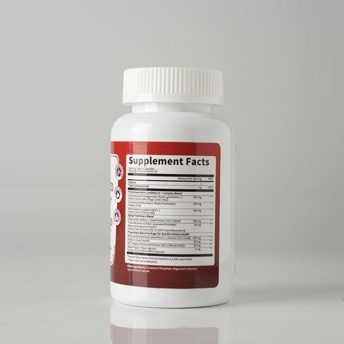 Triple-Strength Urolithin A+ Complex for Cellular Health, Function & Well-Being | Concentrated Pre-Fermented Urolithin A+ Plus Wormwood, Psyllium Husk & DGL for Gut Support–Plant Based, GMP, 120 Count in Saudi Arabia