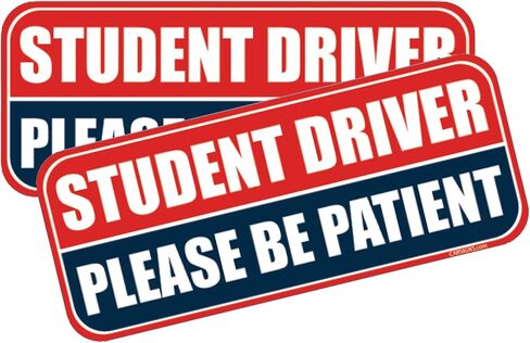 HTH Inc Student Driver Driver Magnet للسيارة - انعكاس للغاية ، يرجى التحلي بمغناط سائق الطالب للمتعلمين ، علامة سلامة مركبة المتعلم الجديدة (10 × 4 بوصة ، 2 -PCS) in Kuwait