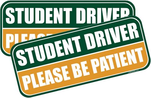 HTH Inc Student Driver Driver Magnet للسيارة - انعكاس للغاية ، يرجى التحلي بمغناط سائق الطالب للمتعلمين ، علامة سلامة مركبة المتعلم الجديدة (10 × 4 بوصة ، 2 -PCS) in Kuwait