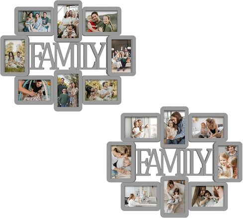 Jerry & Maggie Family Photo Frame 22x17, PVC Picture Frames Collage Wall Decor 9 Opening Wall Hanging For 6x4 Photos 8 Pack, No-Assembly 3D Design Waterproof Memorial Keepsake, Black in Saudi Arabia