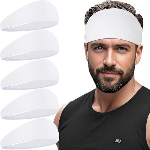 Sports Headbands for Men,Running Headband Moisture Wicking Workout Headband,Running,Fitness,Cycling,Basketball,Football,Quick-Drying Unisex Hairband in Kuwait