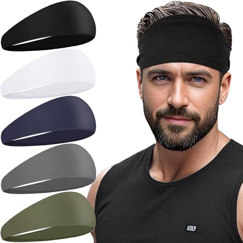 Sports Headbands for Men,Running Headband Moisture Wicking Workout Headband,Running,Fitness,Cycling,Basketball,Football,Quick-Drying Unisex Hairband in Kuwait