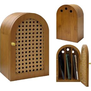 Bamboo Phone Box,Premium Cell Phone Box for Family Time, Cell Phone Jail with Charging Holes,Phone Lock Box Holds 6 Phones (Oak) in Saudi Arabia