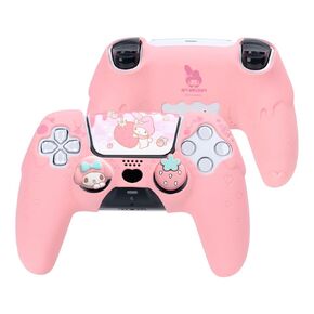 غلاف وحدة تحكم PS5، غطاء حماية من السيليكون الناعم مضاد للانزلاق لجهاز تحكم PS5 مع 2 غطاء لمقبض الإبهام وملصق واحد in Kuwait