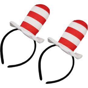 2 Pcs Costume Headbands with Red and White Stovepipe Hat,the Book Character Costumes Headband Halloween Cosplay Accessories Party Favors in Saudi Arabia
