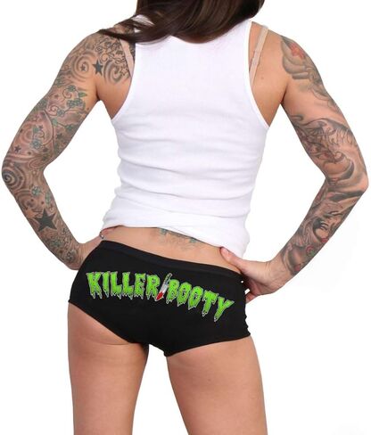 Hot Leathers PTB7579 BadA.. Biker Boy Shorts | Booty Shorts for Women-Black-L in Kuwait