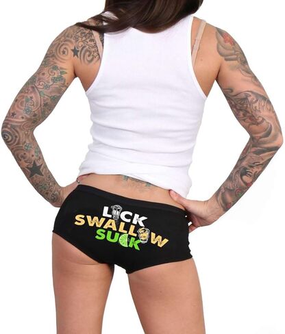 Hot Leathers PTB7579 BadA.. Biker Boy Shorts | Booty Shorts for Women-Black-L in Kuwait