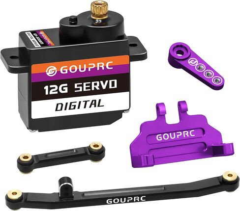 GOUPRC 4.6KG RC Digital Micro Servo of Metal Steel Gear with Servo Mount & Servo Horn & Steering Linker Kit for Axial SCX24 1/24 RC Car Crawler Upgrade in Saudi Arabia
