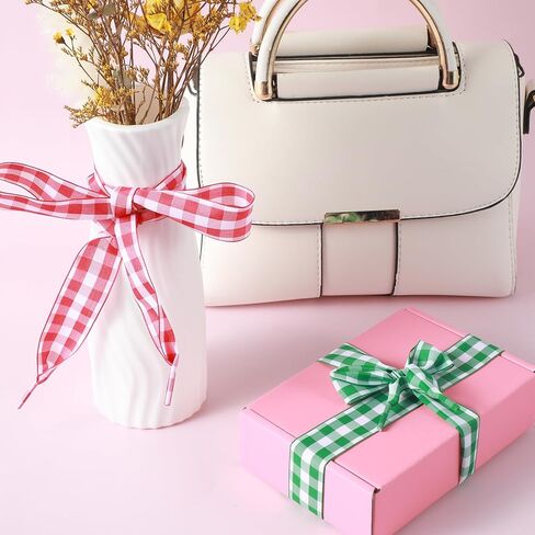 6 Pair Satin Ribbon Shoe Laces Women, Colored Gingham Flat Shoelaces for Sneakers Cute Funny Ballet Shoe Strings Bag Decoration (6 Colors) in Saudi Arabia