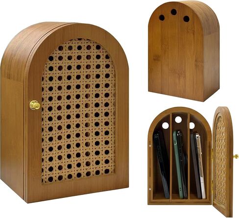 Bamboo Phone Box,Premium Cell Phone Box for Family Time, Cell Phone Jail with Charging Holes,Phone Lock Box Holds 6 Phones (Oak) in Saudi Arabia
