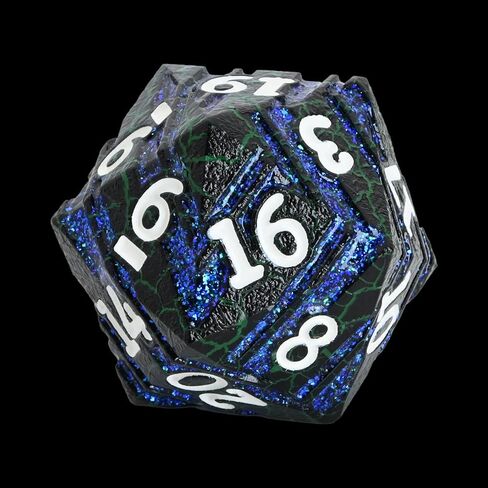 نرد معدني مخطط لامع 33 مم، نرد D20 مع علبة هدية لألعاب طاولة DND Dungeons وDragon RPG MTG (خطوط لامعة حمراء وملمس أرجواني) in Saudi Arabia