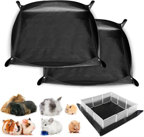 PINVNBY 59"x59" Thickening Waterproof Pet Playpen Mat, Guinea Pig Cage Liner Washable Tarp Bottom Reusable Base for Rabbits, Bunny, Ferrets and Other Small Animals, 1 PCS in Kuwait
