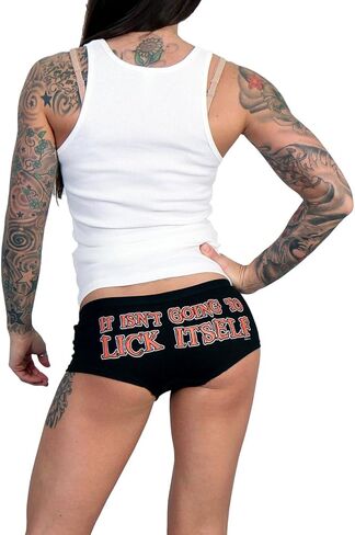 Hot Leathers PTB7066 Kiss My Biker A.. Biker Boy Shorts | Booty Shorts for Women-Black-XL in Kuwait