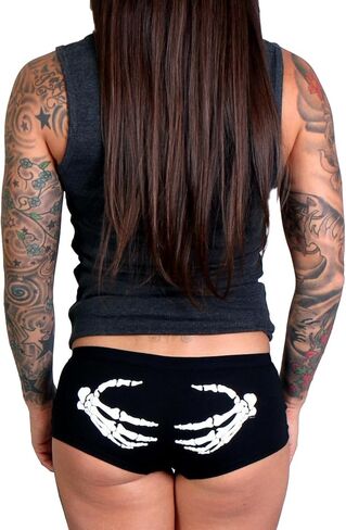 Hot Leathers PTB7066 Kiss My Biker A.. Biker Boy Shorts | Booty Shorts for Women-Black-XL in Kuwait
