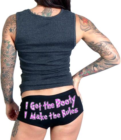 Hot Leathers PTB7066 Kiss My Biker A.. Biker Boy Shorts | Booty Shorts for Women-Black-XL in Kuwait