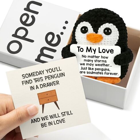 Gifts for Her Him Boyfriend Girlfriend Husband Wife, Anniversary for Men Women, Handmade Crochet Penguin Gifts to My Love Wedding Christmas Birthday Romantic Gift for Couples in Saudi Arabia
