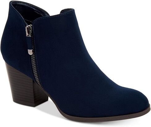 Style & Co. Womens Masrinaa Suede Block Heel Booties Navy 8.5 Medium (B,M) in Saudi Arabia