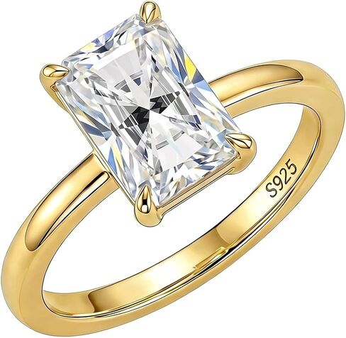 1CT/2CT/3CT خواتم الخطبة 925 Sterling Silver 14K الذهب المطلي Moissanite/Zirconia CZ CZ خواتم زفافها لزفافها للنساء الحجم 5-9 عيد ميلاد عيد الحب in Kuwait