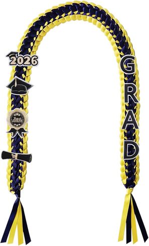 Graduation Leis 2026 Money Ribbon Leis for Graduation 2026 with Grad Accessories Handmade Braided Graduation Necklace in Saudi Arabia
