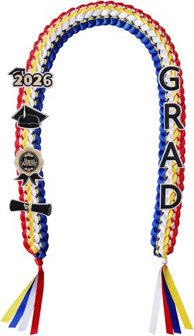 Graduation Leis 2026 Money Ribbon Leis for Graduation 2026 with Grad Accessories Handmade Braided Graduation Necklace in Saudi Arabia