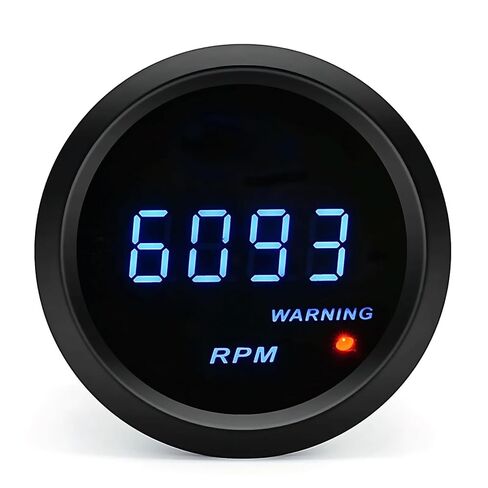 Digital Tachometer RPM Gauge 12V/24V for Gas & Diesel Engines, LCD Display with Speed/Voltage Alarms in Saudi Arabia