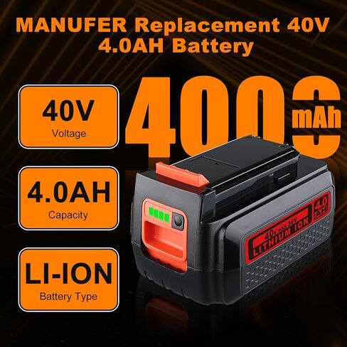 4.0Ah 1pack 40V LBXR36 استبدال بطارية ليثيوم أيون بلاك اند ديكر المتوافقة مع LBX2040 LBXR36 LBXR2036 LST540 LCS1240 LBX1540 LST136W أدوات كهربائية in Saudi Arabia
