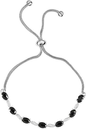 SHOP LC DELIVERING JOY Cubic Zirconia Bracelet in 925 Sterling Silver Black Bracelets for Woman - Bolo Bracelet Adjustable Bracelets for Women Jewelry Birthday Gifts for Her in Saudi Arabia