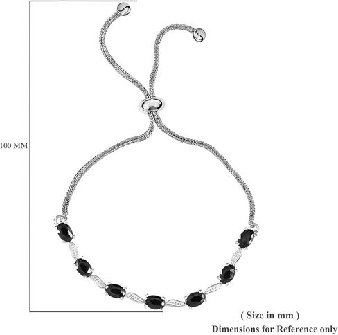 SHOP LC DELIVERING JOY Cubic Zirconia Bracelet in 925 Sterling Silver Black Bracelets for Woman - Bolo Bracelet Adjustable Bracelets for Women Jewelry Birthday Gifts for Her in Saudi Arabia