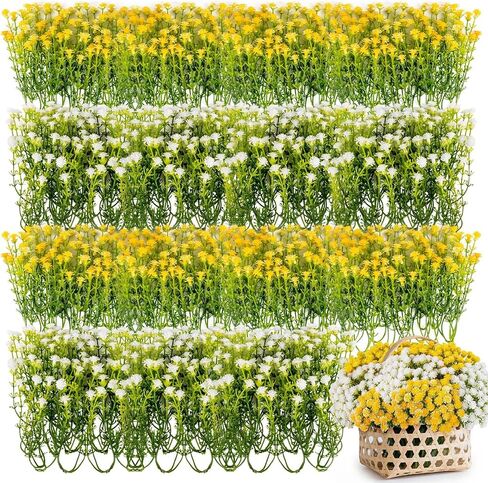 Baby Breath Flowers Artificial Bulk - 100PCS Mini Flowers for Decoration Scrapbook Supplies Flower Garland Wedding Decorations for Reception Bouquet Accessories Home Decor Multicolor 3.74In in Saudi Arabia
