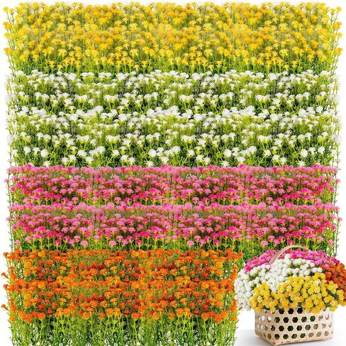 Baby Breath Flowers Artificial Bulk - 100PCS Mini Flowers for Decoration Scrapbook Supplies Flower Garland Wedding Decorations for Reception Bouquet Accessories Home Decor Multicolor 3.74In in Saudi Arabia