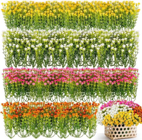Baby Breath Flowers Artificial Bulk - 100PCS Mini Flowers for Decoration Scrapbook Supplies Flower Garland Wedding Decorations for Reception Bouquet Accessories Home Decor Multicolor 3.74In in Kuwait