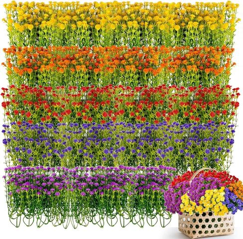 Baby Breath Flowers Artificial Bulk - 100PCS Mini Flowers for Decoration Scrapbook Supplies Flower Garland Wedding Decorations for Reception Bouquet Accessories Home Decor Multicolor 3.74In in Saudi Arabia