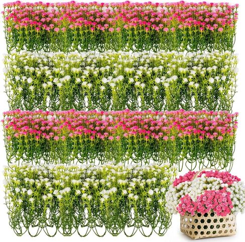 Baby Breath Flowers Artificial Bulk - 100PCS Mini Flowers for Decoration Scrapbook Supplies Flower Garland Wedding Decorations for Reception Bouquet Accessories Home Decor Multicolor 3.74In in Saudi Arabia