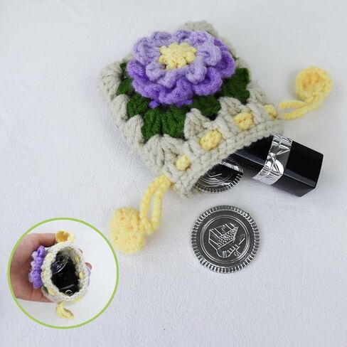 Hand-made Coin Purse Pouch, Crocheted Small Coin Purse for Women, Drawstring Mini Change Purses for Coin, Keys(Pink) in Saudi Arabia
