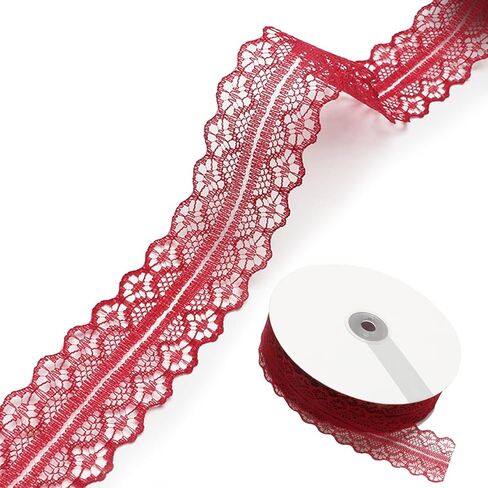 Lace Trim Ribbon, 50 Yards 1.2 Inch Wide Vintage Pattern Roll Ribbons, Suitable for Gift Packaging, Bouquet Ribbons, DIY Crafts, Sewing, and Party Decoration (Black) in Kuwait