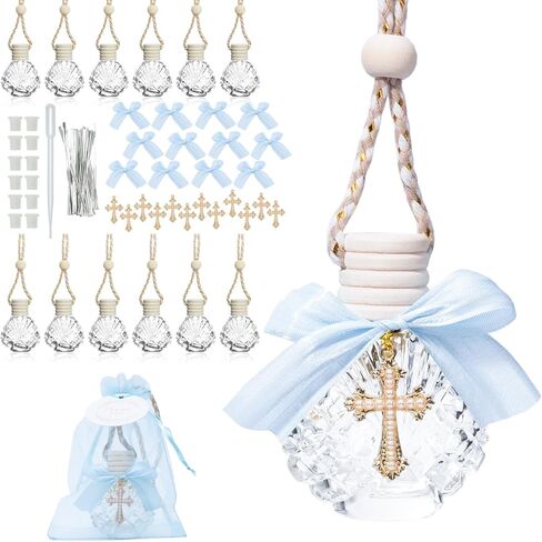 12Pcs Holy Water Bottles Baptism Party Favor Small Travel Holy Water Container Glass Catholic Gifts with Cross in Saudi Arabia