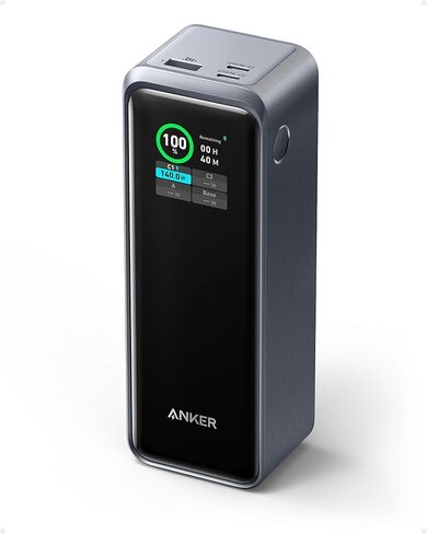 Anker Prime 27,650mAh Power Bank (250W) with 100W Charging Base, 3-Port Portable Charger, Smart App, Compatible with iPhone 16/15/14 Series, MacBook, Samsung, Dell, AirPods in Kuwait
